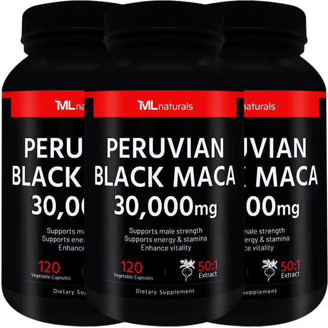 [미국빠른직구] 마이라이프 내추럴스 페루비안 블랙 마카 30 000 mg 120정 3병, 3개