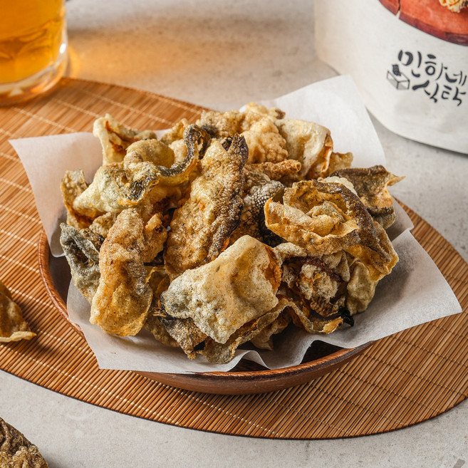 민하네식탁 황태껍질 튀각 부각 80g 명태껍질 튀김 어류 콜라겐 어른들 간식 술안주, 9팩