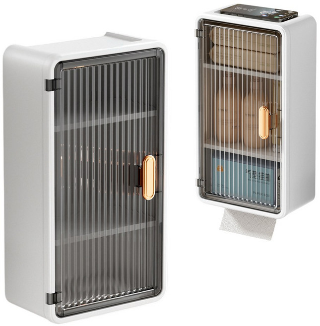 델라무드 화장실 벽 부착형 선반 수납장, 그레이