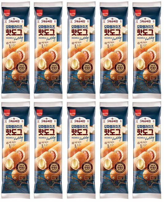 그릭슈바인 모짜렐라치즈 핫도그 80g x 10개