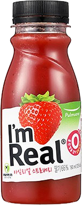 아임리얼 스트로베리주스, 190ml, 4개