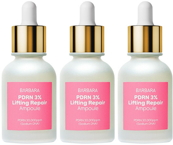 바르바라 PDRN 리프팅 앰플 스킨부스터 히알루론산 모공 탄력 세럼, 3개, 30ml