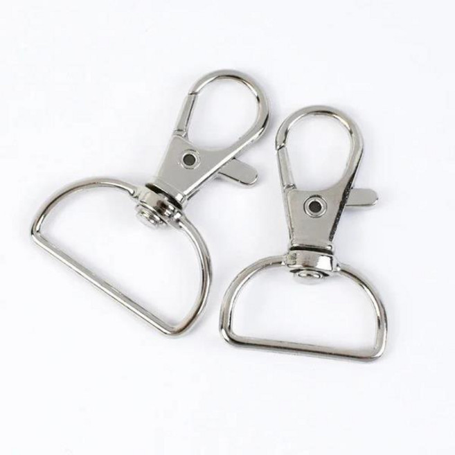 가방용 금속 스트랩 버클 회전 랍스터 걸쇠 키체인 스냅 후크 트리거 카라비너 웨빙 벨트 행거 10 개, 01 Silver_01 20mm-10Pcs