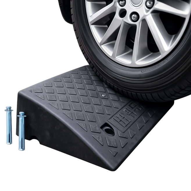 차량진입판 휠체어 경사로발판, 1개, 블랙