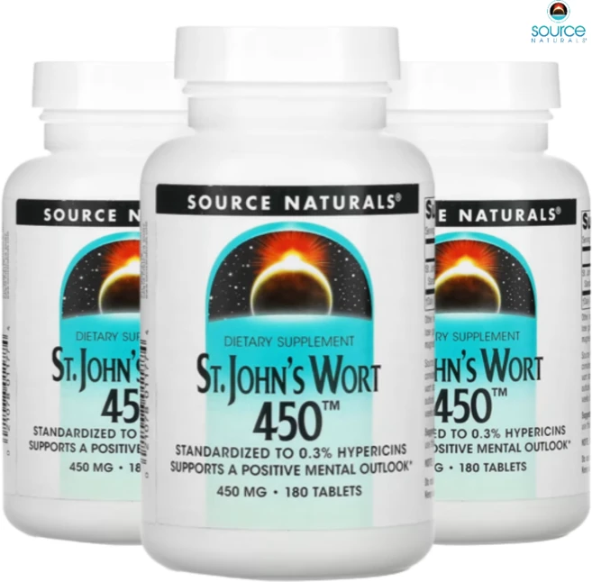 [180정] 소스내추럴스 세인트존스워트 450mg 180정, 3개, 180정 - 쿠팡