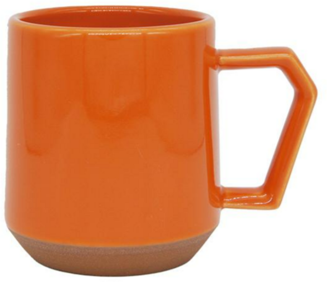칩스 일본 핸드메이드 미노야키 도자기 머그컵 380ml, 솔리드 오렌지, 1개