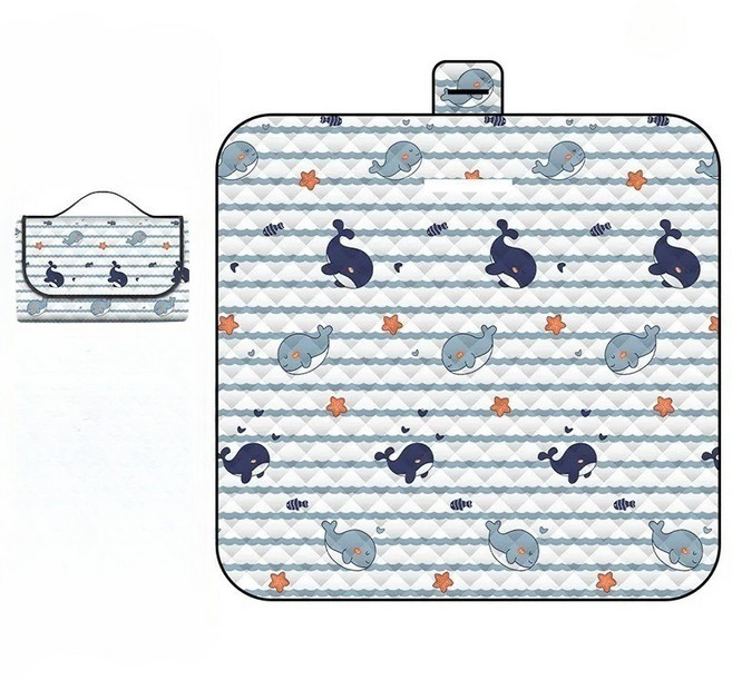 LOCO LAB 생활방수 캐릭터 피크닉매트, 바다친구고래씨