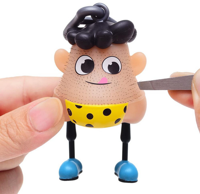 Fidget Toys 털뽑는인형 수염뽑기인형 털뽑기장난감 스트레스해소 가방키링 강박증완화, Polka, 1개