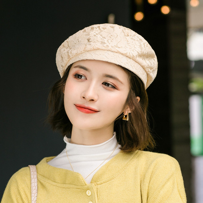에쥬아 여성 레이스 베레모 뉴스보이캡 봄 모자 5색