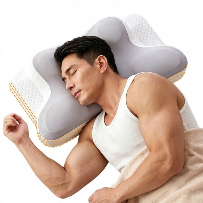 3단 높이 조절 가능 높은 메모리폼 경추 베개, 1개, 그레이