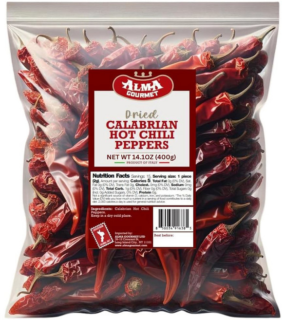 알마 고메 건조 칼라브리아 칠리 페퍼 통 100그램 3.5단위온스, 후추, 칠리_3.5 Ounce (Pack of 1), 100g, 1개