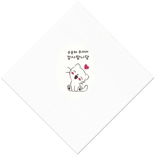리뷰냅킨 3천매 무형광 친환경 배달주문포장, 3000개입, 1개, 주문 고양이