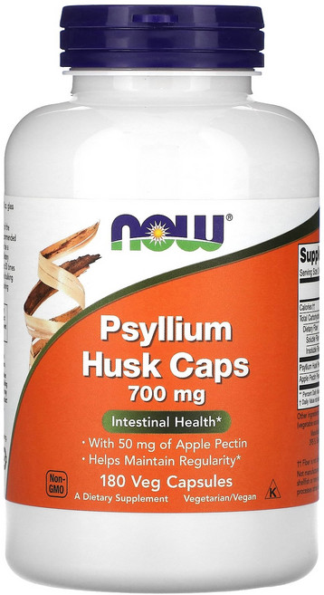 나우 푸드 실리엄 허스크 차전자피 700 mg 180캡슐, 180정, 1개