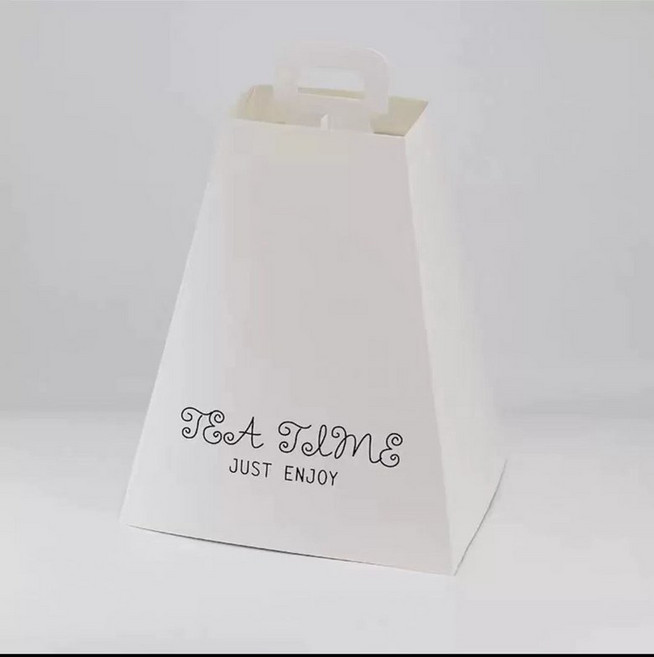 마카롱 에프터눈티 세트 포장 투명 선물박스 접시, 1개, 삼중 직사각형 검정 로고 종이테두리 무개창