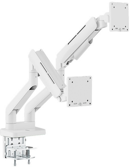 (N-SAN) 고중량 RGB 게이밍 듀얼 모니터암 엔산마운트 NH-25LW 화이트 (최대 35형), 1개