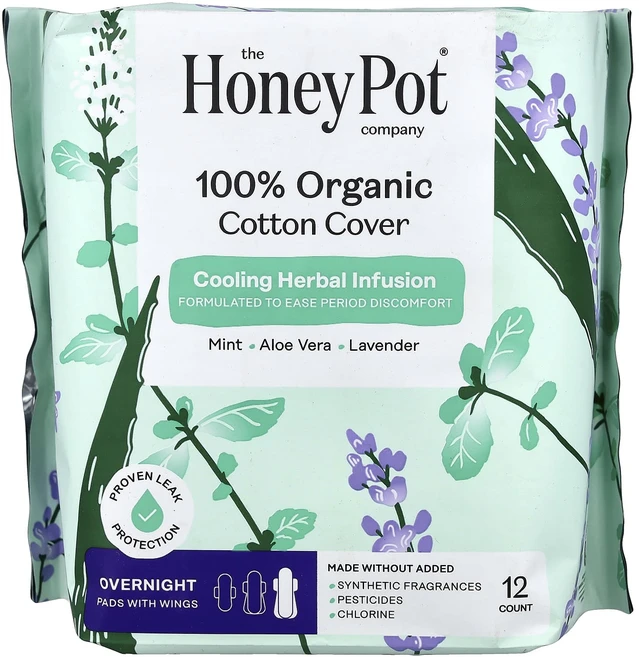 검증된효과 The Honey Pot Company 유기농 허브 함유 날개형 패드 오버나이트 12개 인기상품입니다, TheHoneyPotCompany유기농허브함유날개형패드, 1개, 12개입 - 쿠팡