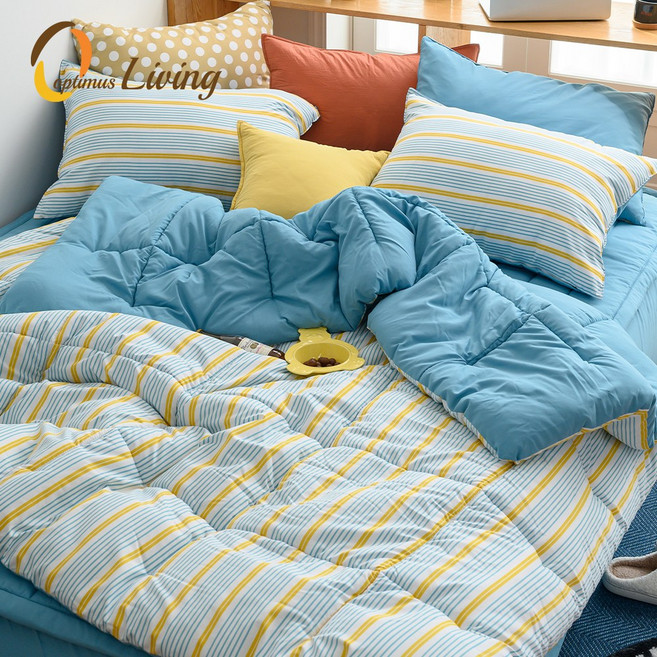 [옵티머스리빙] 셀럽핑크블루 소프트마이크로 사계절 이불 패드세트