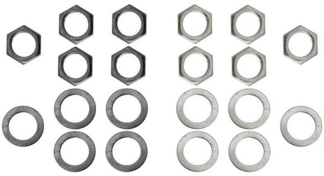 GHSHOP 10 조각 철 일렉트릭 기타 베이스 출력 소켓 너트(와셔 포함) M9, 설명, 실버, 블랙, 설명, 1개