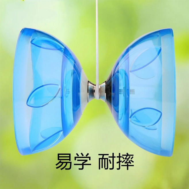 五軸扯鈴 自動發光 培鈴 安全空竹 抗摔 高穩定, 1個, 五軸大號藍色(自動發光)