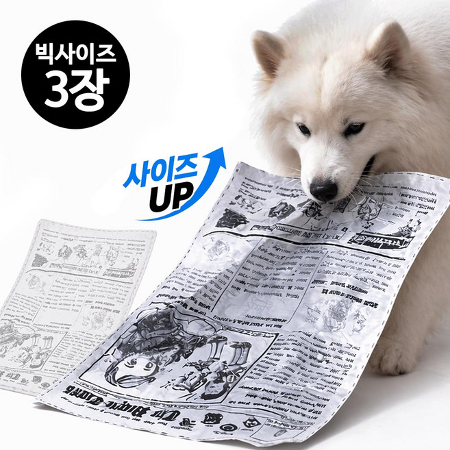 사니사니 강아지 신문지 장난감 소리나는 신문, 3개, 화이트