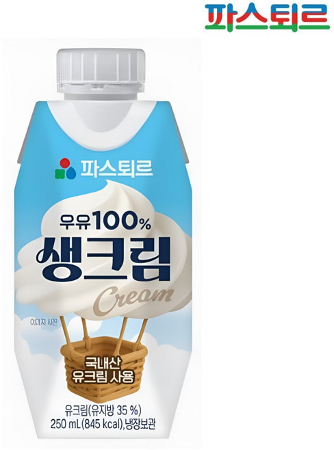 파스퇴르 우유100% 생크림, 1개, 250ml