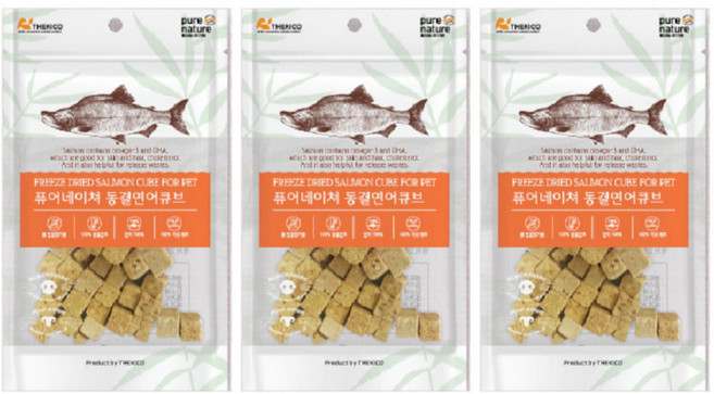 퓨어네이쳐 동결건조 큐브간식 연어 3개 세트