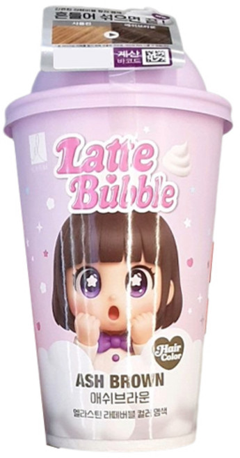 엘라스틴 라떼 버블 염색약, 1개, 애쉬브라운