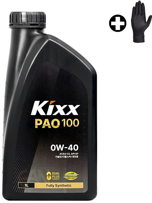 리뉴얼 킥스파오 KIXX PAO 100 SP 0W40 (구 PAO1) [장갑증정], 1L, 4개