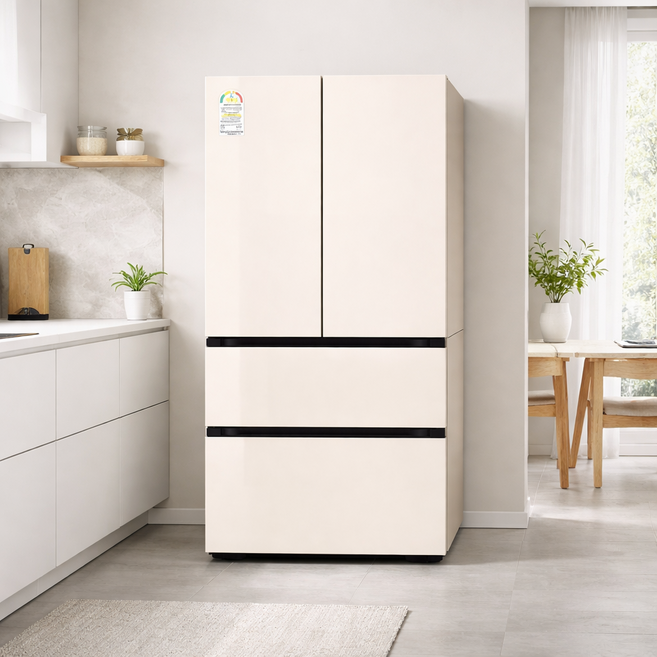 [색상선택형] LG전자 오브제 402L 스탠드형 김치냉장고 메탈 4도어 디오스 방문설치, 오브제컬렉션 베이지, Z403MEEF53