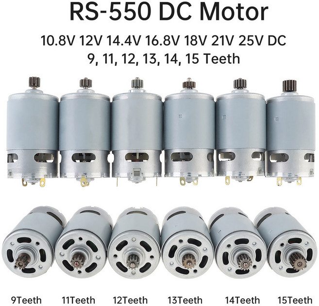 1pc RS550 9/11/12/13/14Teeth 전기 모터 10.8/12/14.4V/16.8V/18V/21V/25V 스크루 드라이버 드릴 고 토크 기어 박스, 18V, 15 Teeth, 1개