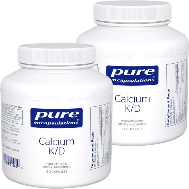 퓨어인캡슐레이션 칼슘 K/D 캡슐, 180정, 2개 - 쿠팡