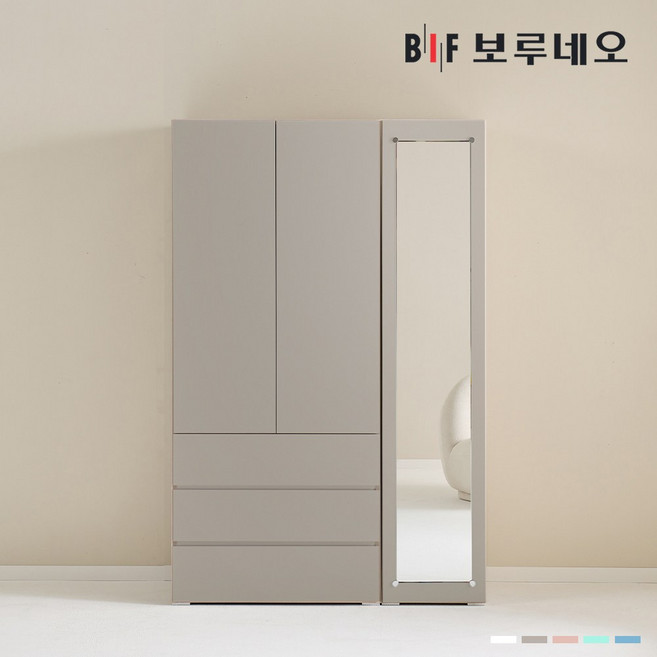 보루네오 비컴 1200 F세트 장롱 장농 이불장 미니 아이 작은방 원룸 슬림 4자, 그레이 BC027