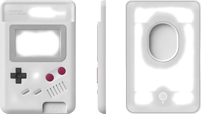 elago W5經典遊戲機 MagSafe iPhone卡套 懷舊風卡包, 白色, 1個