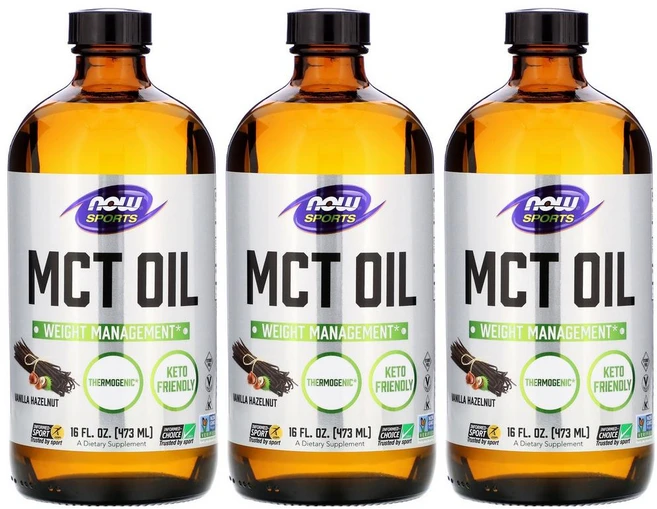Now Foods Sports MCT Oil Vanilla Hazelnut 나우푸드 스포츠 MCT 오일 바닐라 헤이즐넛 맛 473ml 3병 - 쿠팡
