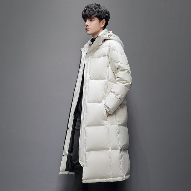 킹덤컴퍼니 롱패딩 경량 오리털 패딩 두꺼운 겨울 보온 커플 코트