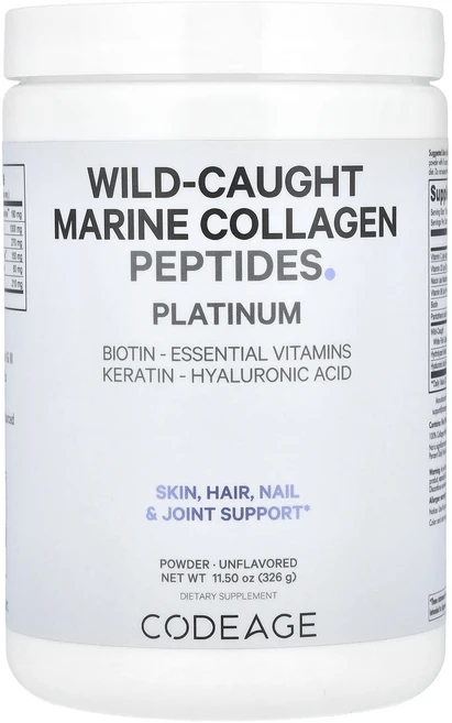 Codeage 자연산 해양 콜라겐 펩타이드 분말 플래티넘 무맛 326g(11.5oz), 1개, 326g - 쿠팡