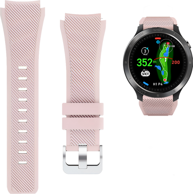 보이스캐디 22mm 스트랩 VOICE CADDIE T-Ultra 호환 와이드 우레탄 밴드, 1개, 딥핑크 R17