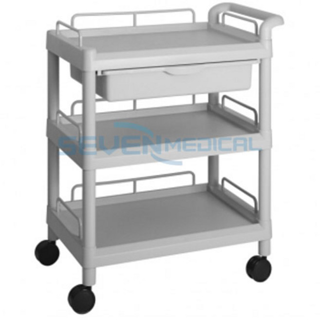 3단 카트 (PVC) 201J (705x447x920mm) 대경카트 드레싱카 트롤리 병원용 요양원 미용실 식당 서빙 다용도카트, 1개