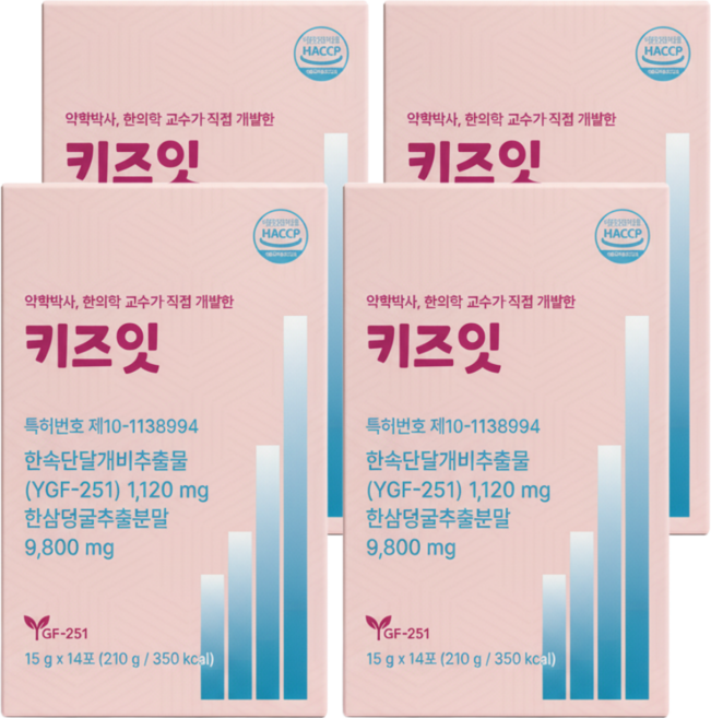 한삼덩굴 고함량 환삼 덩굴 추출분말 식약청 한삼 HACCP 인증 어린이 청소년 젤리 스틱 망고맛 키즈잇, 4세트, 14회분