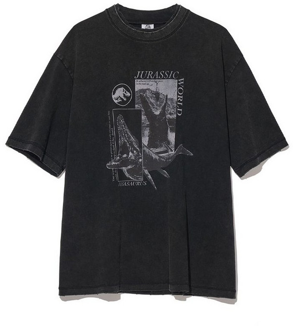PARTIMENTO REWORKS [JURASSIC WORLD] Mosasaurus Tee_VTG Black