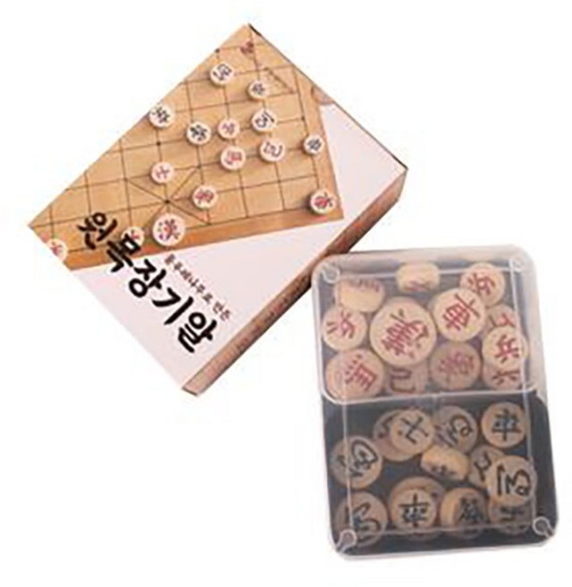 육형제 원목 나무 장기알 세트 장기말, 1개