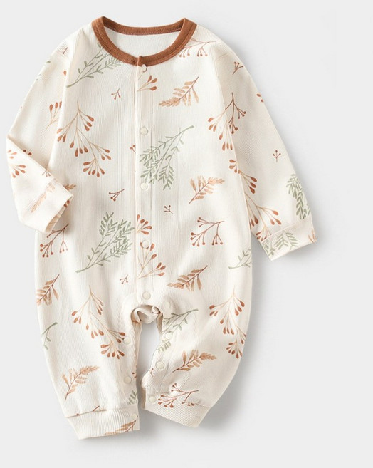 J2 男女寶寶春夏長袖連身衣 按扣式嬰兒長袖爬服