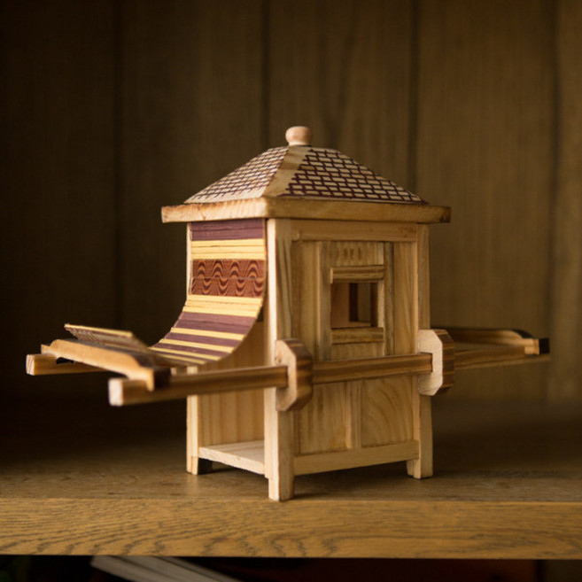 돈 들어오는 미니 지게 공예품 인테리어소품 전통, 나무 세단 의자 24x10x16cm