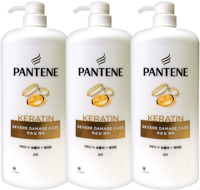 팬틴 극손상케어 샴푸 과일, 1.2L, 3개