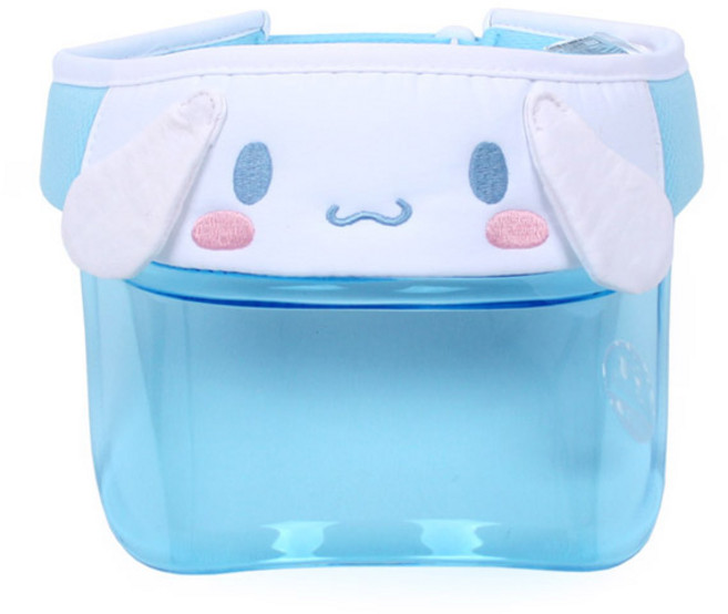 시나모롤 룰루 입체 헤드 젤리 핀캡 썬바이저 모자 UV 차단 투명 챙 여름철 햇빛으로부터 보호