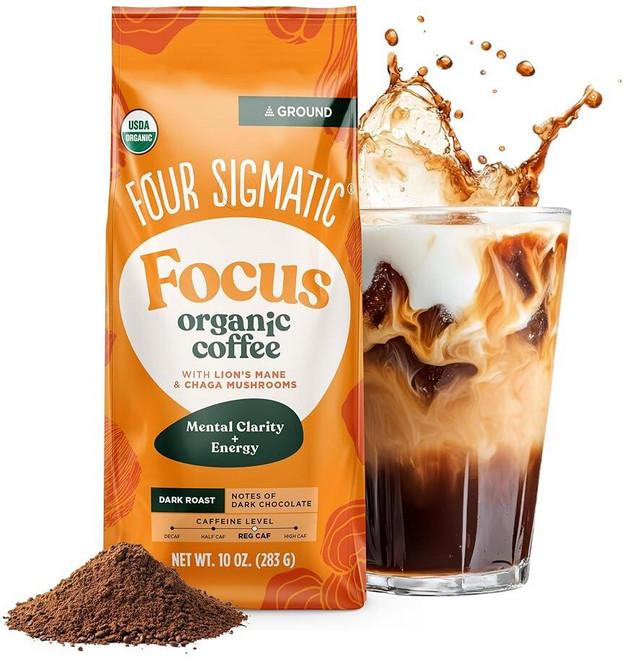 FOUR SIGMATIC Organic Lion's Mane 그라운드 커피 355ml(12온스), FOUR SIGMATIC Organic Lion's M