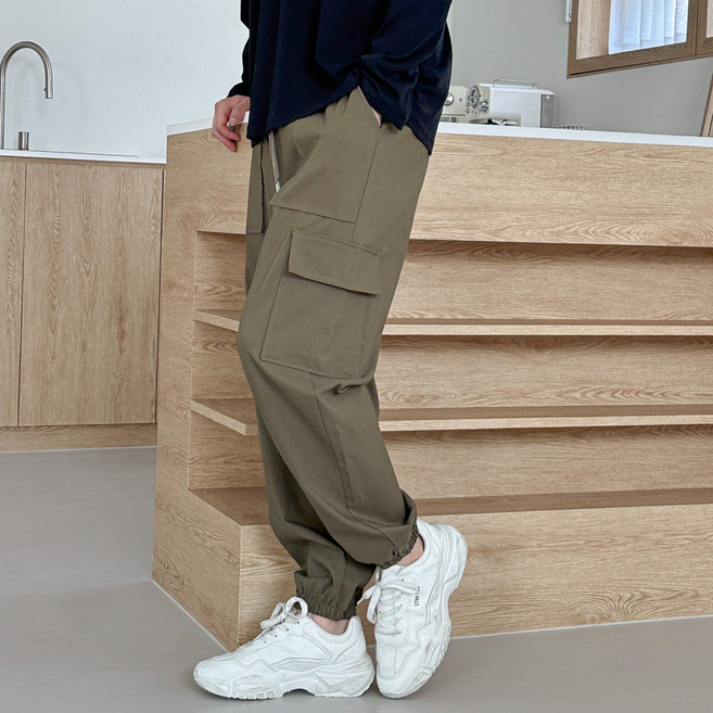 비오라 남자 카고 조거 바지 스판 팬츠