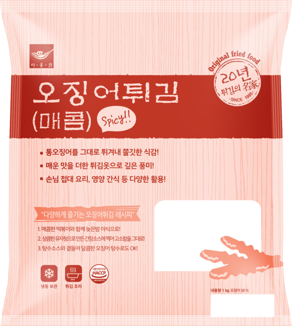 사옹원 매콤 오징어튀김 1kg, 1개