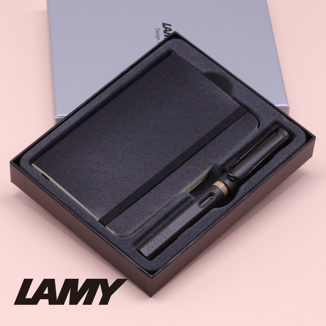 라미 사파리 만년필+노트 SET / 선물포장 정식수입처 제품, 차콜블랙 F촉
