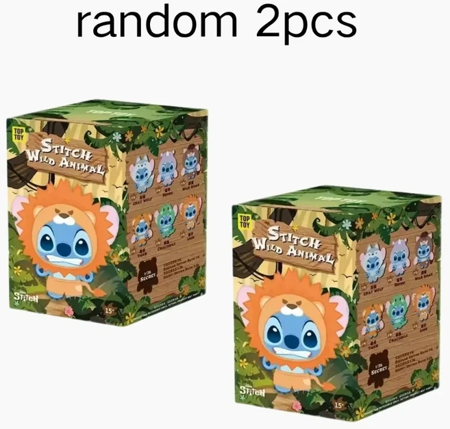 재고 있음 스티치 동물 시리즈 블라인드 박스 가방 펜던트 귀여운 플러시 인형 미스터리 박스 장난감 서프, 08 Random-2pcs